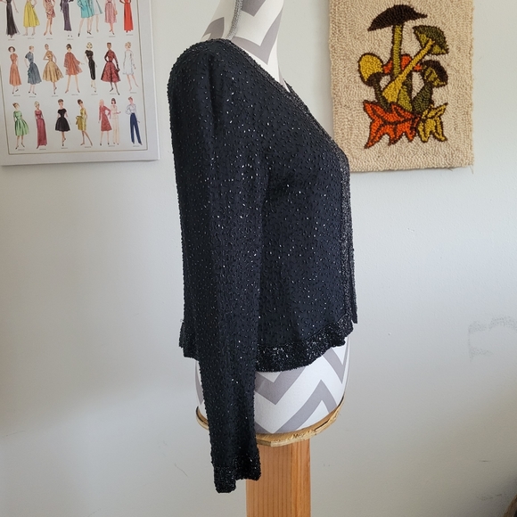 Stenay | 90s Vintage Embellished Silk Cardigan - Picture 3 of 6